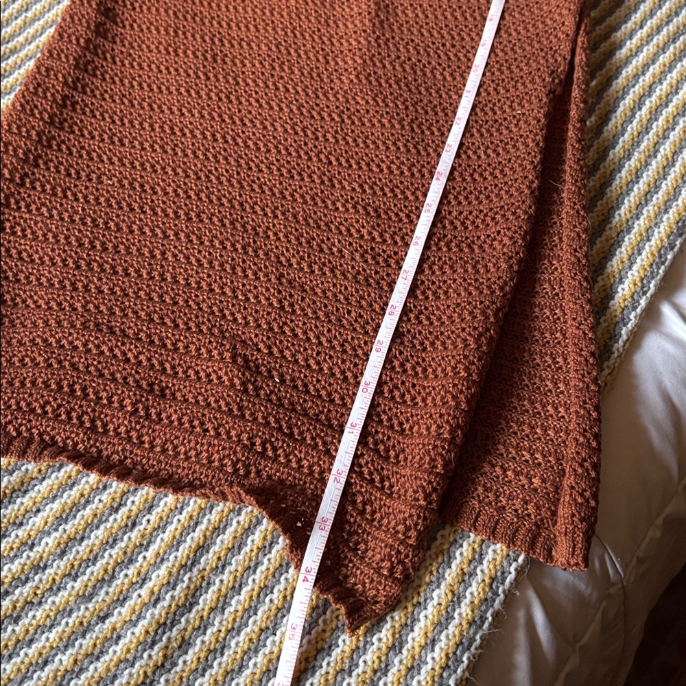 Carmel brown / rust Knit crochet beach Swim Cover Up Dress - Picture 3 of 6